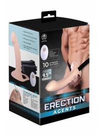 Телесный полый страпон с вибрацией Erection Agents - 24,1 см. - NMC - купить с доставкой в Тольятти