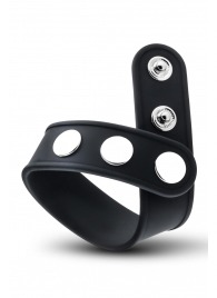 Черное эрекционное кольцо на кнопках - Blush Novelties - в Тольятти купить с доставкой