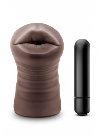Коричневый мастурбатор-ротик Krystal Vibrating Masturbator - Blush Novelties - в Тольятти купить с доставкой