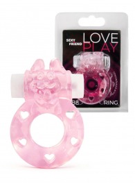 Розовое эрекционное виброкольцо в форме зайчика - 1137 - в Тольятти купить с доставкой