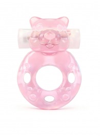 Розовое эрекционное виброкольцо в форме мишки - 1137 - в Тольятти купить с доставкой