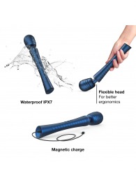 Синий вибромассажёр с насадками Man.wand Edgy - Manwan - в Тольятти купить с доставкой