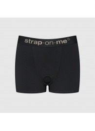 Черные трусики-боксеры для фиксации насадок Strap-on-me Harness Lingerie Allure - size S - Strap-on-me - купить с доставкой в Тольятти