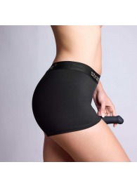 Черные трусики-боксеры для фиксации насадок Strap-on-me Harness Lingerie Allure - size L - Strap-on-me - купить с доставкой в Тольятти