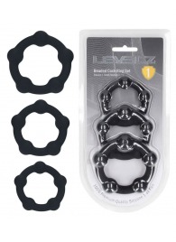 Набор из 3 эрекционных колец Beaded Silicone Cockring Set - Shots Media BV - в Тольятти купить с доставкой