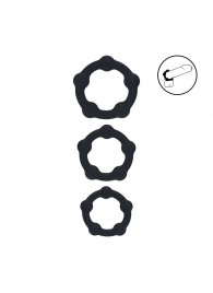 Набор из 3 эрекционных колец Beaded Silicone Cockring Set - Shots Media BV - в Тольятти купить с доставкой