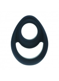 Черное эрекционное кольцо Double Ergo Silicone Cockring - Shots Media BV - в Тольятти купить с доставкой
