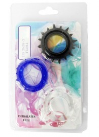 Набор из 3 эрекционных колец разного цвета и рельефа - Boys of Toys - в Тольятти купить с доставкой