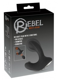 Черная анальная вибропробка с функцией расширения RC Butt Plug with 3 functions - Orion - в Тольятти купить с доставкой