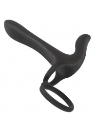 Черная насадка на член с вибрацией Couple’s Vibrator - Orion - в Тольятти купить с доставкой