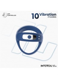 Синее интерактивное эрекционное виброкольцо Rank - Intoyou - в Тольятти купить с доставкой