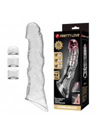 Прозрачный фаллоудлинитель с 3 вставками - 28 см. - Baile - в Тольятти купить с доставкой