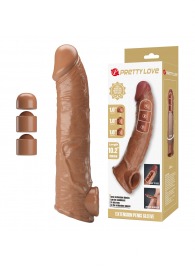 Карамельный фаллоудлинитель с подхватом мошонки Silas - 26 см. - Baile - в Тольятти купить с доставкой