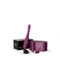 Фиолетовая секс-машина с функцией нагрева, насадками и присоской Sesh - Zalo - купить с доставкой в Тольятти