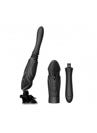 Черная секс-машина с функцией нагрева, насадками и присоской Sesh - Zalo - купить с доставкой в Тольятти