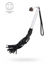 Плеть с белой рукоятью и чёрными хлыстами - 50 см. - Pecado - купить с доставкой в Тольятти