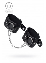 Черные оковы из толстой кожи с люверсами - Pecado - купить с доставкой в Тольятти