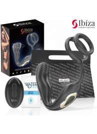 Черная анальная пробка с вращением и эрекционными кольцами - Ibiza - в Тольятти купить с доставкой