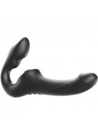 Черный безремневой страпон с 3 моторами - Ibiza - купить с доставкой в Тольятти