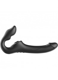 Черный безремневой страпон с 3 моторами - Ibiza - купить с доставкой в Тольятти