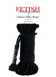 Черная веревка для фиксации Deluxe Silky Rope - 9,75 м. - Pipedream - купить с доставкой в Тольятти