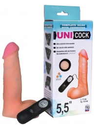 Фаллическая насадка Харнесс UNICOCK 5,5  с вибрацией - 17 см. - LOVETOY (А-Полимер) - купить с доставкой в Тольятти