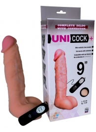 Фаллическая насадка Харнесс UNICOCK 9  с вибрацией - 24 см. - LOVETOY (А-Полимер) - купить с доставкой в Тольятти