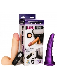 Вибрострапон с двумя насадками UniStrap - 18 и 18 см. - LOVETOY (А-Полимер) - купить с доставкой в Тольятти