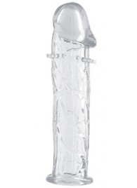 Гладкая прозрачная насадка с усиками под головкой - 12,5 см. - Toyfa Basic - в Тольятти купить с доставкой