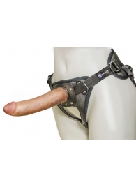 Насадка-фаллоимитатор на кожаных трусиках Harness Ultra Realistic 7  - 18 см. - LOVETOY (А-Полимер) - купить с доставкой в Тольятти