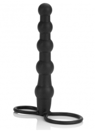 Насадка на пенис для двойного проникновения Silicone Beaded Double Rider - 14 см. - California Exotic Novelties - в Тольятти купить с доставкой