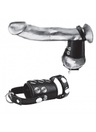 Кольцо на член и мошонку Cock Ring With 2  Ball Stretcher And Optional Weight Ring - BlueLine - в Тольятти купить с доставкой