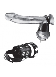 Утяжка на пенис и мошонку Cock Ring With 1.5  Ball Stretcher And Optional Weight Ring - BlueLine - купить с доставкой в Тольятти