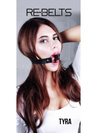 Чёрный кожаный чокер-кляп Tyra Black - Rebelts - купить с доставкой в Тольятти