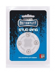 Эрекционное кольцо с 4 бусинами MENZSTUFF STUD RING CLEAR - Dream Toys - в Тольятти купить с доставкой