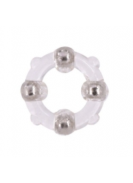 Эрекционное кольцо с 4 бусинами MENZSTUFF STUD RING CLEAR - Dream Toys - в Тольятти купить с доставкой