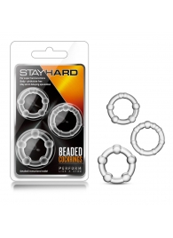 Набор из 3 прозрачных эрекционных колец Stay Hard Beaded Cockrings - Blush Novelties - в Тольятти купить с доставкой