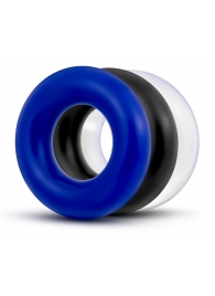 Набор из 3 разноцветных колец Stay Hard Donut Rings - Blush Novelties - в Тольятти купить с доставкой