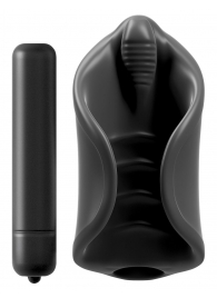 Чёрный мастурбатор Vibrating Silicone Stimulator с вибрацией - Pipedream - в Тольятти купить с доставкой