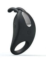 Чёрное эрекционное кольцо с вибрацией Rabbit Vibrator - Baile - в Тольятти купить с доставкой