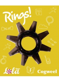 Чёрное эрекционное кольцо Rings Cogweel - Lola Games - в Тольятти купить с доставкой