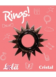 Чёрное эрекционное кольцо Rings Cristal - Lola Games - в Тольятти купить с доставкой