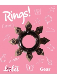 Чёрное эрекционное кольцо Rings Gear - Lola Games - в Тольятти купить с доставкой