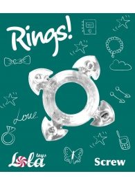 Прозрачное эрекционное кольцо Rings Screw - Lola Games - в Тольятти купить с доставкой