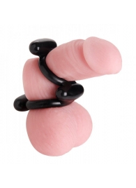 Двойное эрекционное кольцо Dual Stretch To Fit Cock and Ball Ring - XR Brands - в Тольятти купить с доставкой