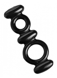 Двойное эрекционное кольцо Dual Stretch To Fit Cock and Ball Ring - XR Brands - в Тольятти купить с доставкой