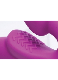 Ярко-розовый безремневой вибрострапон Evoke Vibrating Strapless Silicone Strap-on Dildo - XR Brands - купить с доставкой в Тольятти