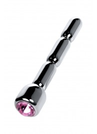 Серебристый уретральный плаг со стразом - 7 см. - ToyFa - купить с доставкой в Тольятти