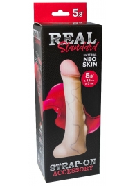 Реалистичная насадка с мошонкой REAL Standard - 18 см. - LOVETOY (А-Полимер) - купить с доставкой в Тольятти