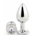 Серебристая анальная втулка с прозрачным кристаллом - 7,1 см. - Dream Toys - купить с доставкой в Тольятти